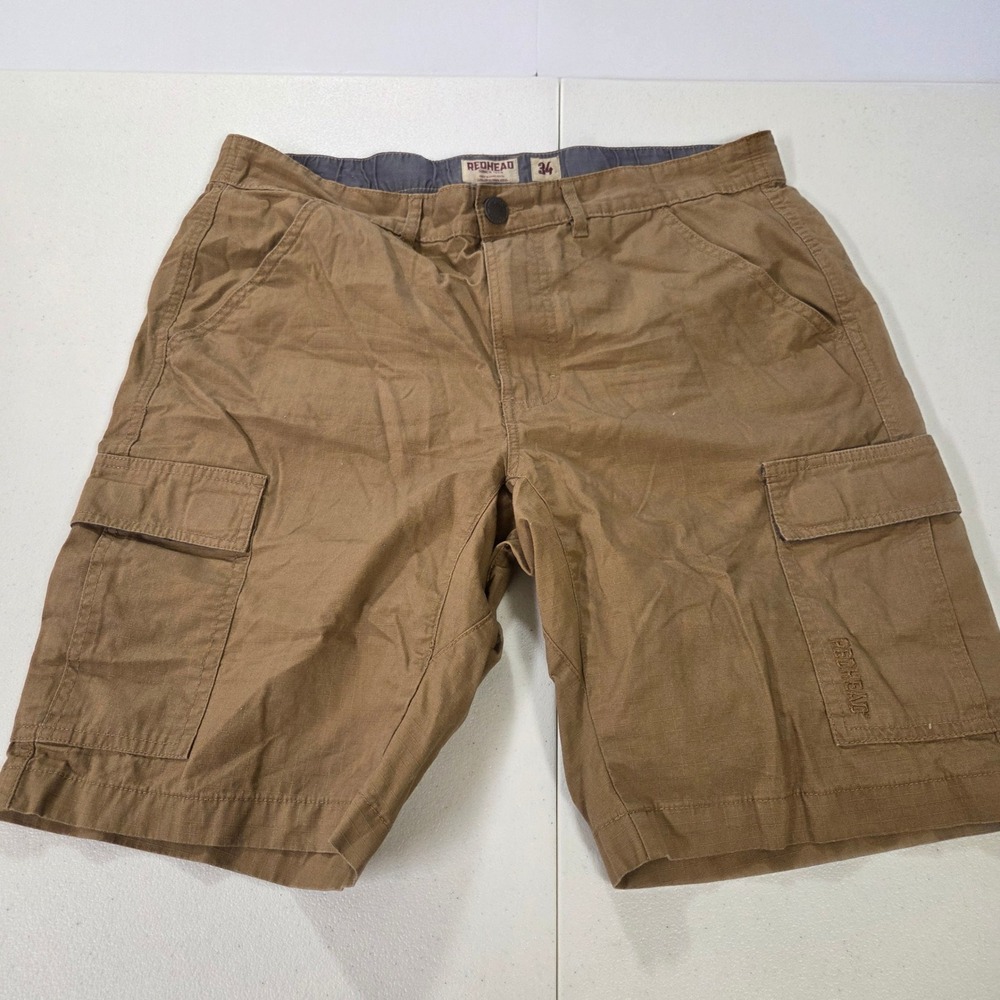 RedHead Mens Size 34 Brown Cargo Shorts Rugged Utility Outdoor Hiking Casual